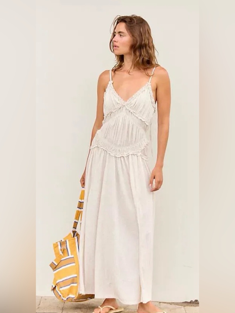 NWT FREE PEOPLE FREE EST MARINA MUSE MAXI DRESS NATURAL